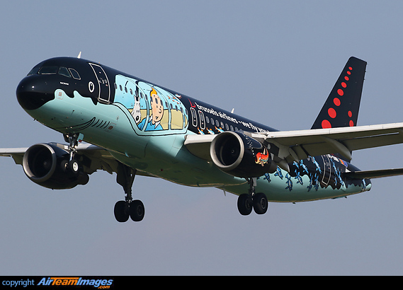 Named "Rackam" with a livery inspired by the Belgian cartoon character Tintin Airbus A320-214