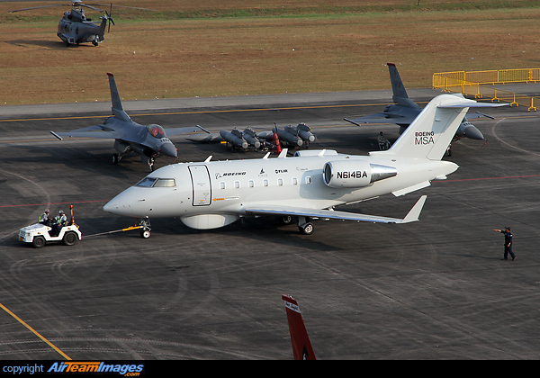 Boeings Bombardier Challenger 604 Maritime Surveillance test-bed aircraft.
Structurally modified for its military mission by Field Aviation of Cincinnati, Ohio, the Challenger 605 MSA will carry similar camera, radar and communications & electronic sensor systems that Boeing designed for its 737-based P-8 Poseidon. Bombardier Challenger 604 MSA