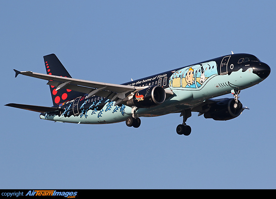 Named "Rackam" with a livery inspired by the Belgian cartoon character Tintin Airbus A320-214