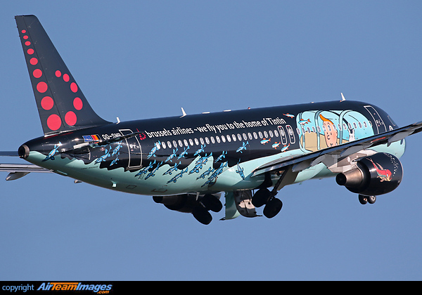 Named "Rackam" with a livery inspired by the Belgian cartoon character Tintin Airbus A320-214