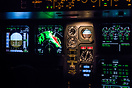 Approach to Almaty with the navigation display showing terrain informa...