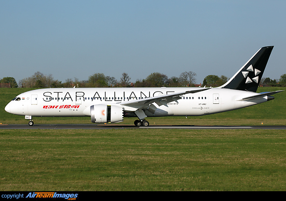 Air India have received their 20th Boeing 787-8 Dreamliner VT-ANU which proudly displays the Star Alliance livery. Boeing 787-8 Dreamliner