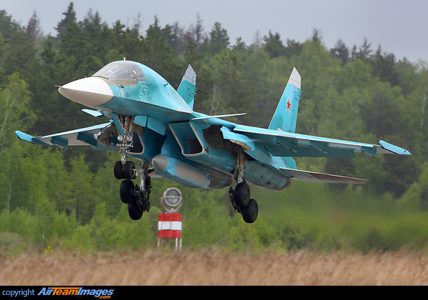 With ECM pod Sukhoi Su-34