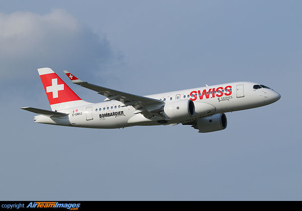 Swiss has converted ten of its 30 orders for the new Bombardier CSeries aircraft from the CS100 to the larger CS300, which offers increased seating capacity. These new twinjets will replaces the Avro RJ100 fleet. Bombardier CS100