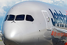 Closeup of the cockpit of latest Jetstar's Boeing 787-8 dreamliner