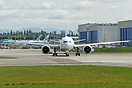 Head-on shot of Turkis airlines' latest 777-300ER delivery