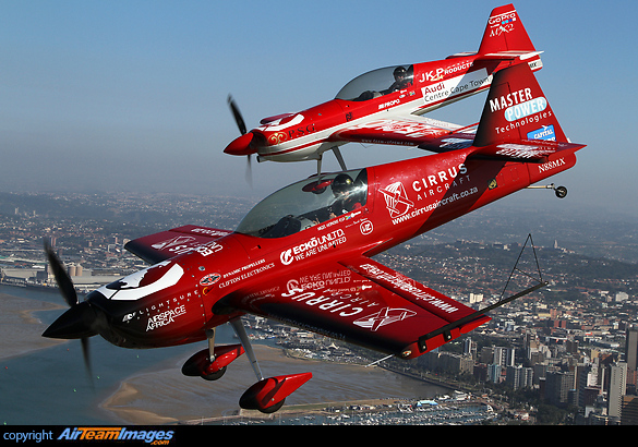 Nigel Hopkins front and Mark Hensman of Team Xtreme. Nigel recently had a structural failure with this aircraft while practising for the World Aerobatic Championships in France. He was able to bail out but the aircraft was destroyed. The other aircraft was destroyed in a massive warehouse explosion in China... That aircraft was N540MX MXR Technologies MX2