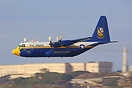 The Blue Angels Lockheed C-130 performing a low flypast over San Franc...