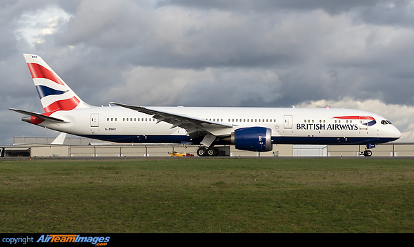 British Airways Boeing 787-9 Dreamliner G-ZBKE - cn 38620 / 374 arriving back at Paine Field after its maiden flight 11/11/15. Boeing 787-9 Dreamliner