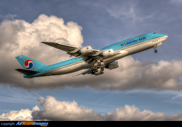 Korean Air Lines Boeing 747-8B5 - cn 40908 / 1525 HL7633 returning to Paine Field after test flight 11/11/15. Boeing 747-8B5