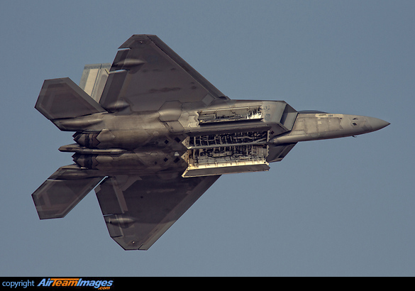 Display with the weapons bunkers open. Lockheed Martin F-22A Raptor