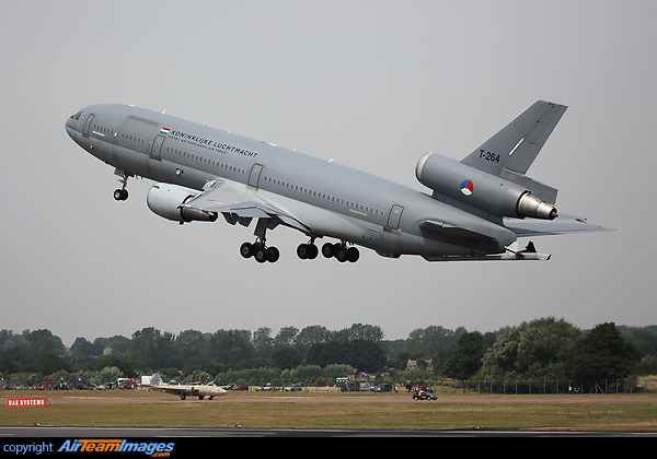 Dutch Air Force KDC10 departs RIAT 2013. McDonnell Douglas KDC-10-30CF