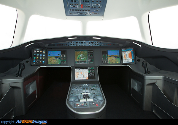 Mock-up of the new Dassault Falcon 5X cockpit on display at the Dubai Airshow 2015. Dassault Falcon 5X
