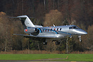 The second prototype of the Pilatus PC-24 is seen here on short finals...