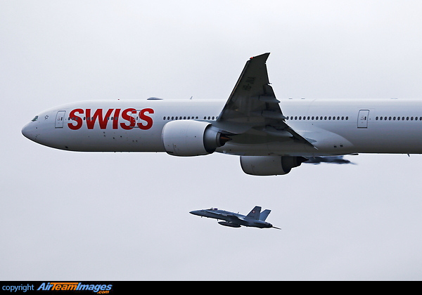 Swiss Air Force welcoming the first Boeing 777 for Swiss Boeing 777-300ER