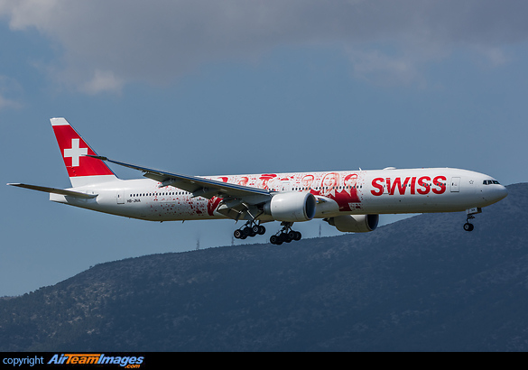 First visit of Swiss 77W in Athens Boeing 777-3DE/ER