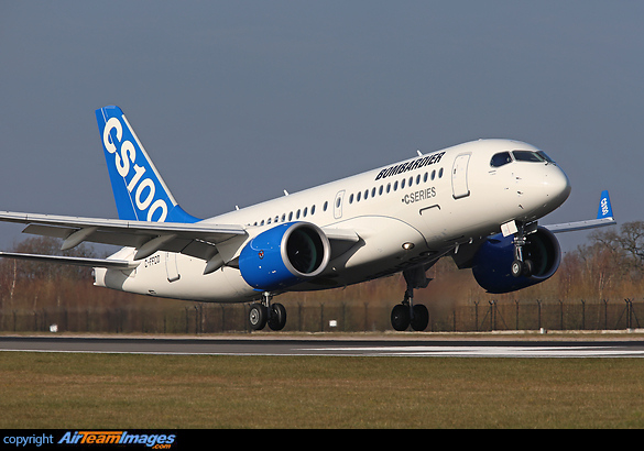 The first visit to Manchester of the Bombardier CS100 for promotional activities and ground handling familiarisation. Bombardier CS100