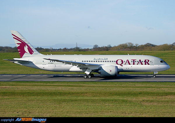 The inaugural rotation of the 8x weekly Doha-Birmingham-Doha service was operated by Dreamliner A7-BDA Boeing 787-8 Dreamliner