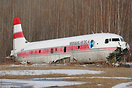 This Douglas C-54 suffered a fire in one of its engines after departur...