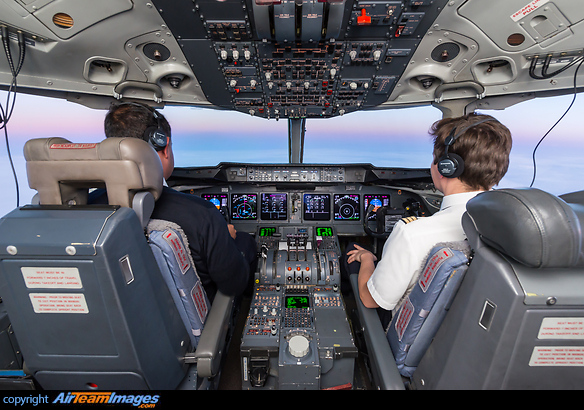 Cruising towards the twilight shortly after departure from Frankfurt. McDonnell Douglas MD-11-F