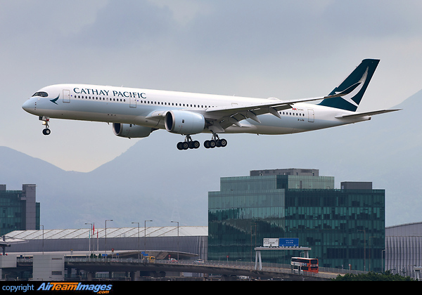 Cathay Pacific's first A350-900 XWB arriving Hong Kong in the morning on May 29th, 2016 following an eleven hour thirty minutes delivery flight from Toulouse.
The A350 will first serve regional destinations as part of the crew familiarisation phase, before being introduced to long-haul services to London Gatwick from September. The plan also calls for "selective replacement of a few B777 routes to current European destinations."
First revenue service is scheduled for June 1st, operating CX907 to Manila. Airbus A350-941