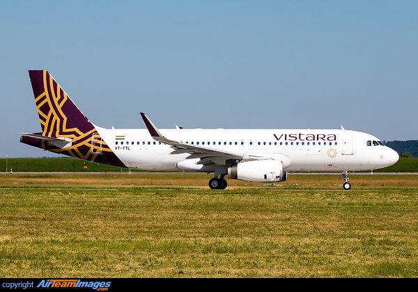 Take-off run for its deliveryflight to India. Airbus A320-232