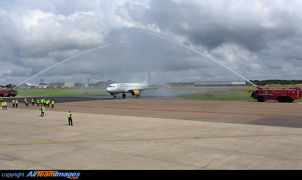 Inaugural flight (BCN-MST-BCN) for Vueling Airlines @Maastricht Aachen Airport. Airbus A319-111