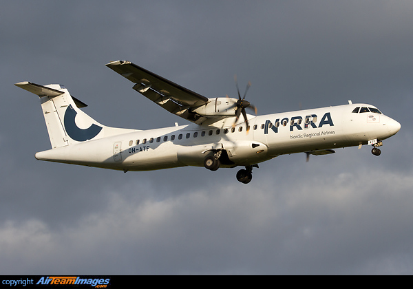 NORRA - Nordic Regional Airlines started to apply logo and titles on its ATR-72-500s. ATR 72-500