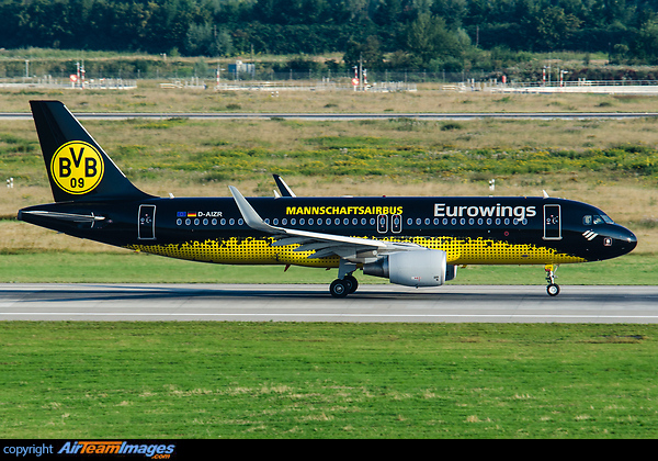 new Borussia Dortmund Football Club Special colours called "Mannschaftsairbus" Airbus A320-214