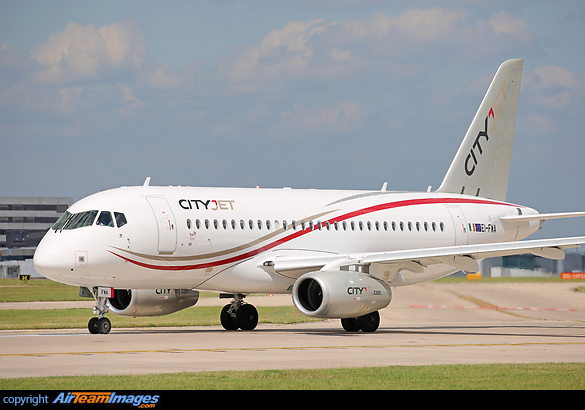 CityJet Sukhoi EI-FWA is the first appearance of a Superjet 100 at Manchester. Sukhoi SuperJet 100-95B