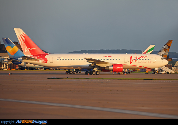 Former Transaero B767 EI-DBG has been leased to VIM Airlines and repainted at Manchester. Boeing 767-3Q8/ER