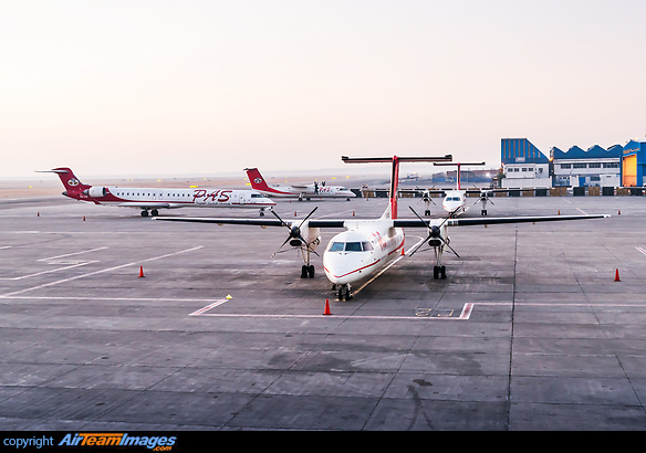 PAS apron with sistership SU-CBH and CRJ900 SU-CBY. Bombardier Dash 8-315Q