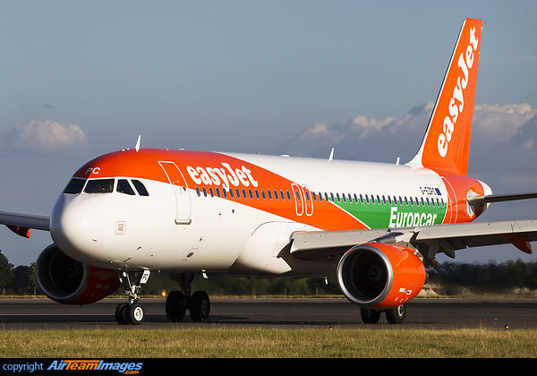 New logo applied showing easyJets partnership with Europcar Airbus A320-214