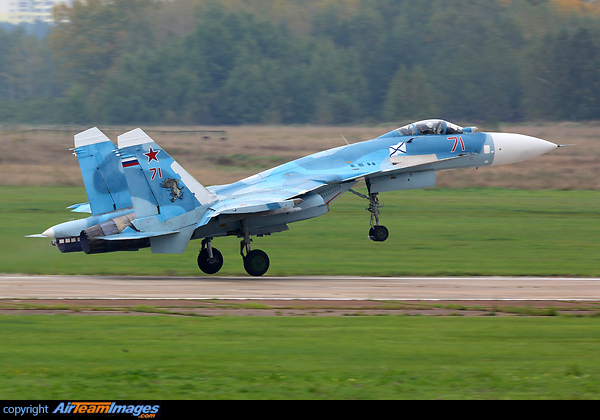 Taking off after modernization with "Gefest" system. Sukhoi Su-33