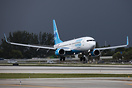 The Clinton campaign new Boeing 737-800  with Clinton's slogan "Strong...