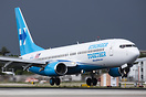 The Clinton campaign new Boeing 737-800  with Clinton's slogan "Strong...