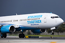 The Clinton campaign new Boeing 737-800  with Clinton's slogan "Strong...