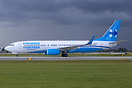 The Clinton campaign new Boeing 737-800  with Clinton's slogan "Strong...