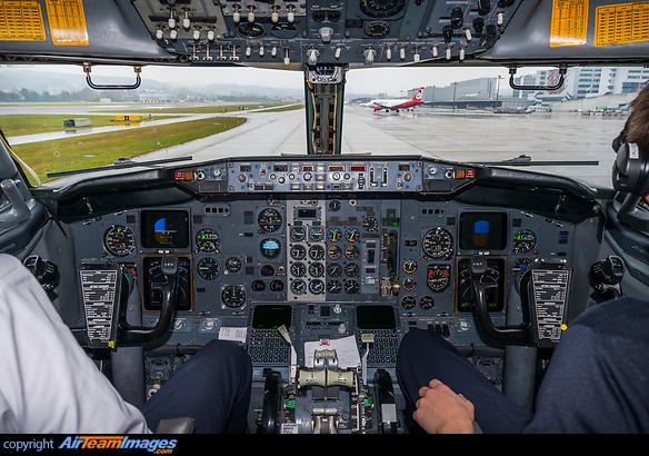 Taxiing towards the runway for departure. Boeing 737-330