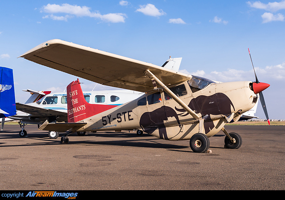 Save The Elephants aircraft participating in elephant research and wildlife protection. Cessna A185F Skywagon