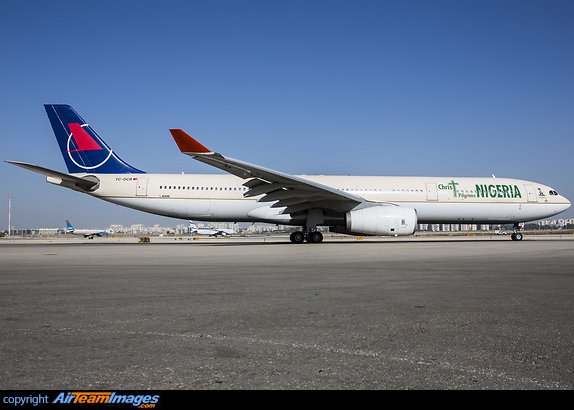 New titles for this Onur Air A330 used on Nigerian pilgrim flights to Israel for the winter season Airbus A330-342