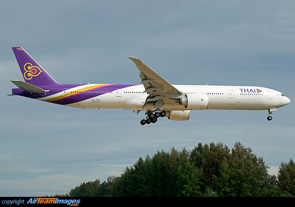 Thai Airways Boeing 777-3D7/ER on Final Runway 09 at Phuket International Airport Boeing 777-3D7/ER