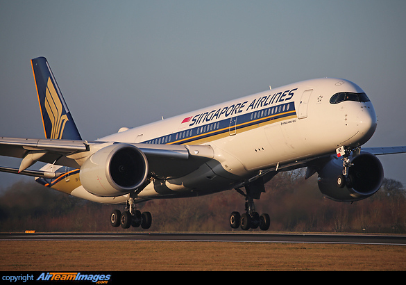 Singapore Airlines have recently introduced the Airbus A350 on the Singapore-Manchester-Houston route. Airbus A350-941
