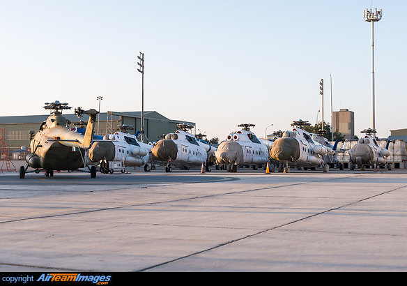 An ever increasing number of old Mil Mi-8s are being stored in a little fenced area at SHJ Airport. Mil Mi-8
