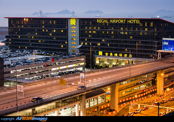 Regal Airport Hotel next to Terminal 1 and near the threshold of runway 25R. Regal Airport Hotel
