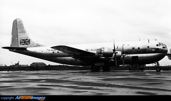 This British Overseas Airways Corporation Boeing 377 Stratocruiser, G-ALSA, crashed on landing at Prestwick Airport, Scotland on 25th December 1954. 28 of the 36 on board were killed. Boeing 377-10-28 Stratocruiser