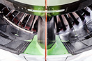 RR Trent XWB-84 engine - view into the cold outer stage of the engine ...