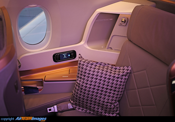 Business class seating on the Singapore Airlines Airbus A350-900. Airbus A350-941