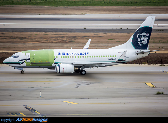 The very first Boeing 737NG P2F (Passenger to Freight) conversion heads out on a pre delivery test flight prior to delivery to launch customer Alaska Air Cargo Boeing 737-790(BDSF)