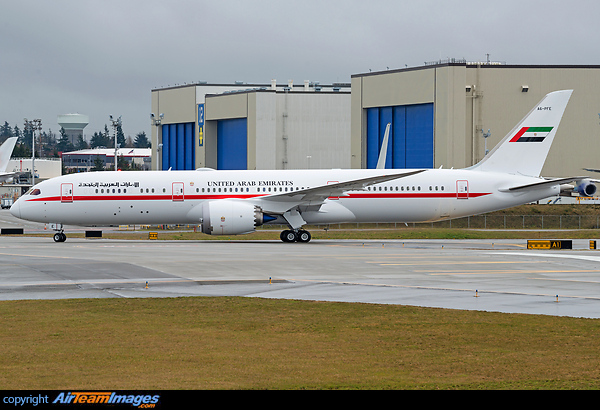 Qatar Amiri flight's first 787-9 BBJ taxing at Paine field airport Boeing Business Jet 787-9 VIP